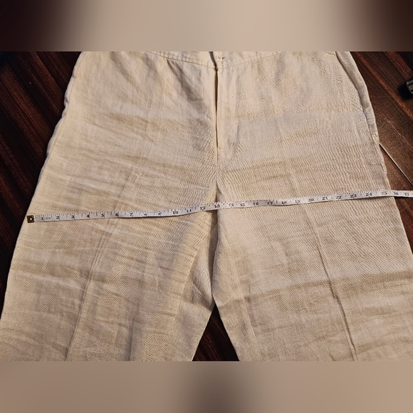 dbLife Womens Vintage Cream Linen Pants Wide Leg High Rise Flat Front Sz XL EUC - Picture 6 of 10